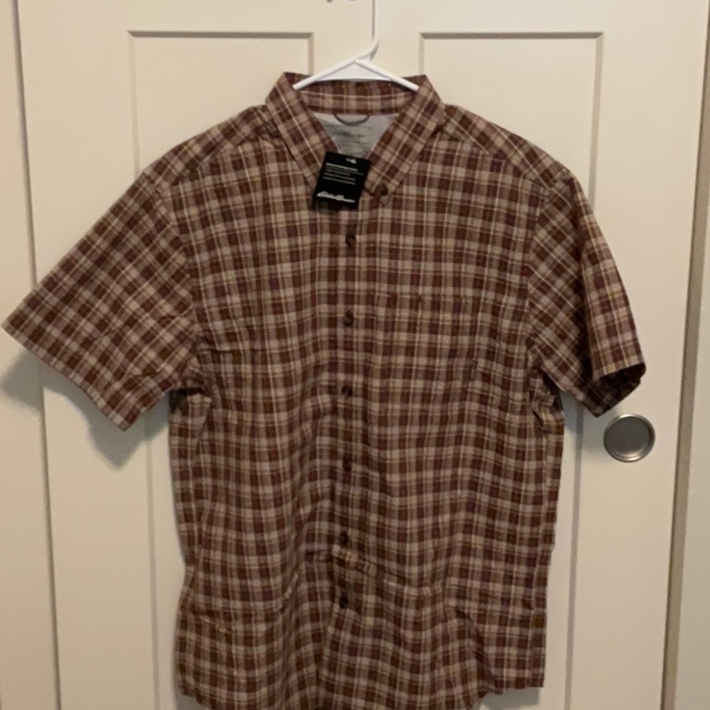 Eddie Bauer Brown Casual Button Down Shirt